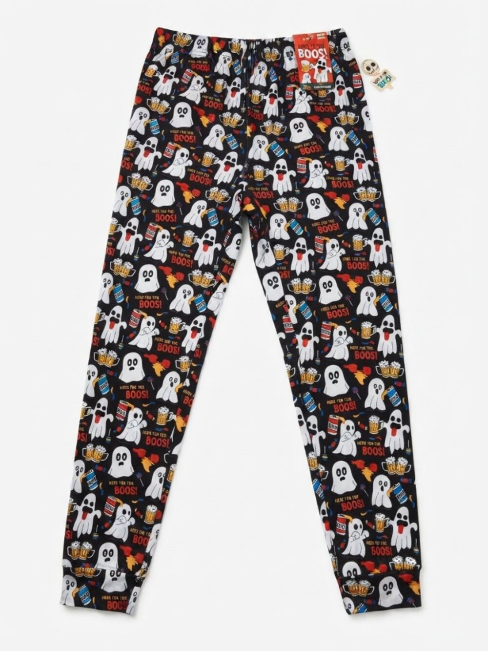 Main and Local "Here for the Boos!" Ghost Lounge Pants Halloween Pajamas Medium